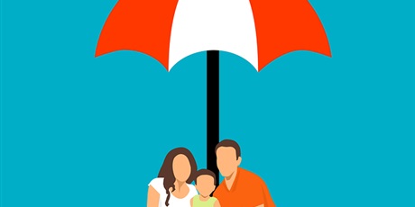 Powiększ grafikę: rodzina pod parasolem